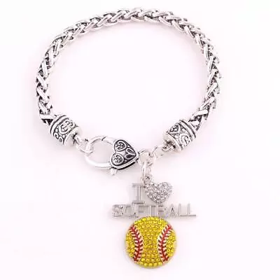 Softball Bracelet  I Love Softball With Lobster Claw NEW • $9.99