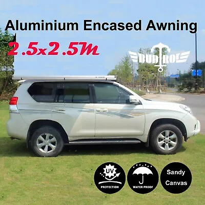 2.5x2.5m Pull Out Car Side Aluminium Encased Awning Roof Top Tent 4X4 Camping • $300
