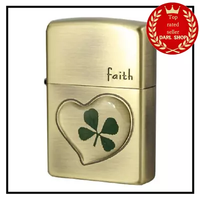 Zippo Oil Lighter Four Leaf Clover Faith Gold Epoxy Resin Regular Case Gift • $157.29