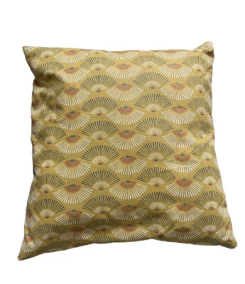 £8.50 • Buy Handmade Mustard Yellow Fan Peacock And Blue Cushion Pillow 37x39cm