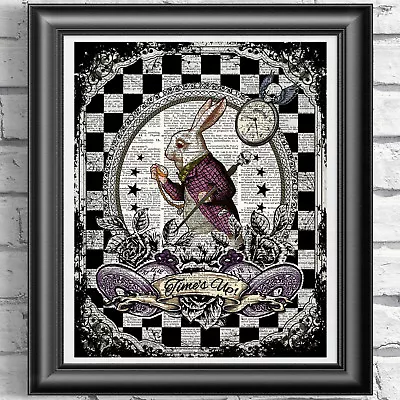 £5.99 • Buy Tattoo Original ART Print DICTIONARY ANTIQUE BOOK PAGE Alice In Wonderland