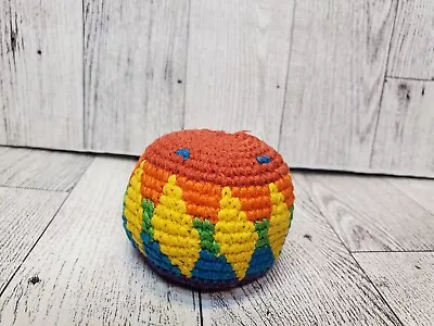 Vintage 90's Woven Rainbow Hacky Sack Hackysack • $8.99