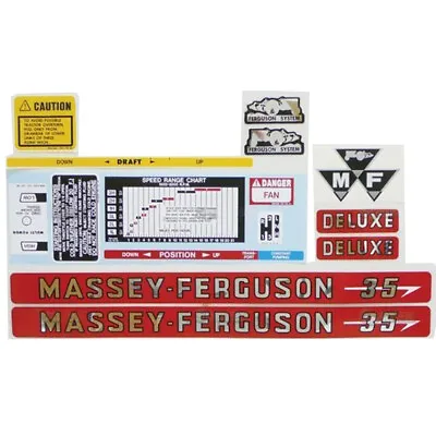 Complete Deluxe Decal Set Fits Massey Ferguson Tractor 35 Deluxe MF Tractors • $79.70