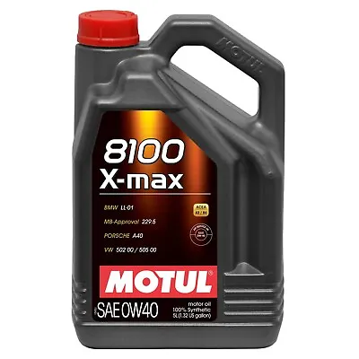 $102 • Buy Motul 8100 X-max 0W-40 100% Synthetic Engine Oil 5L