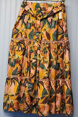 HD Her Destiny Multicolor Tropical Print Ltwt Long Tiered Pull-on Skirt 3X NWT • $14.97