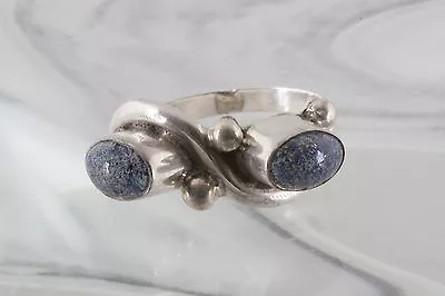 Mh Sterling Silver Sodalite Stones Ring Size 4 925 Signed 0713 • $38