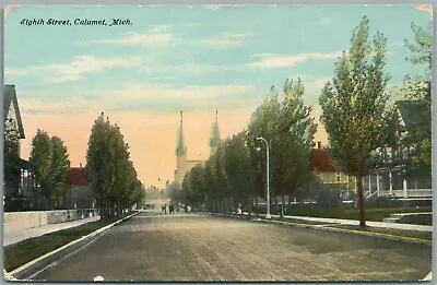 $13.99 • Buy Calumet Mi Eight Street Antique Postcard