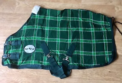 £25.35 • Buy  GREEN CHECK WAFFLE RUG/COOLER 4'9  TO 7'3  By Top Horse Uk