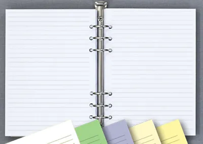 A5 White & Colored Notepaper Organiser Refill Lined & Blank Notes | Fits Filofax • £3.95