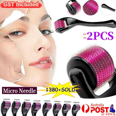 540 Titanium Micro Needle Derma Roller Beard Hair Growth Skin Care Anti-Ageing • $11.41