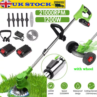 Electric Weed Eater Lawn Edger Cordless Grass String Trimmer Cutter &Battery Kit • £59.99