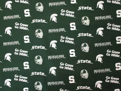 MICHIGAN STATE SPARTANS MSU Cotton Fabric By The Half Yard 18 X 44 • $6.50