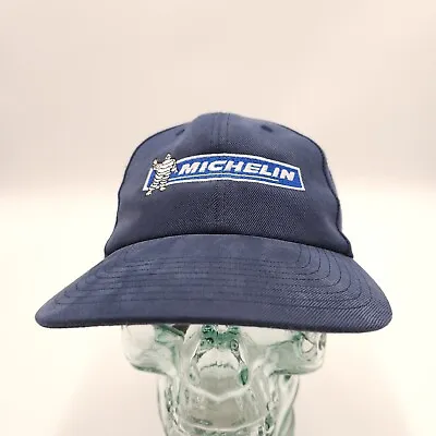 Vintage Michelin Tires Mens Baseball Hat Blue Adjustable Strapback Twill  • $18