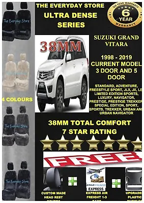 $289 • Buy Ultra Dense Sheepskin Car Seat Covers Suzuki Grand Vitara Pair AirbagSafe 38MM