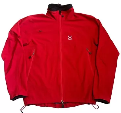 Haglofs Red Full Zip Goretex Windstopper Jacket Size M • £44.99