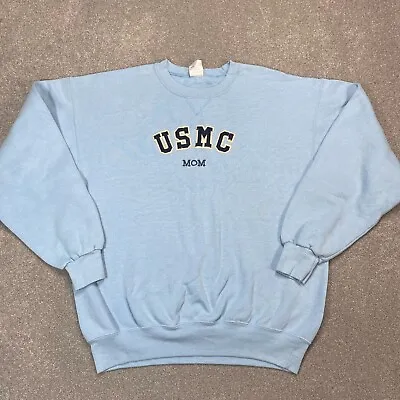 Soffe Jumper Womens Large Blue USMC Mom Mother USA Marines Logo Pullover Ladies • £10.99