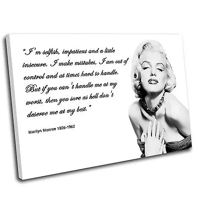 Marilyn Monroe Canvas Wall Art Print Framed Picture 1 PREMIUM QUALITYa • £26.39