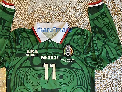 New ABA SPORT Mexico 1998 BLANCO #11 Jersey LARGE RETRO France Home Long Sleeve • $43.95