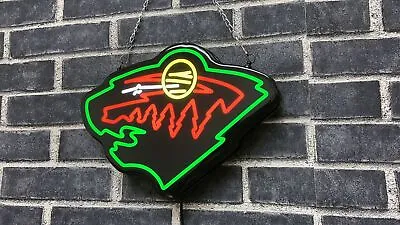 10  Vivid LED Minnesota Wild Ice Hockey Neon Sign Light Lamp Beer Bar Open Decor • $84.99