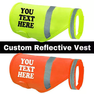 Custom Printed Dog High Vis Safety Vest Reflective Pet Hi-vis Personalised Coat • $18.14