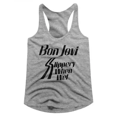 £23.47 • Buy Bon Jovi Slippery When Wet Heather Junior Women's Racerback Tank Top T-Shirt