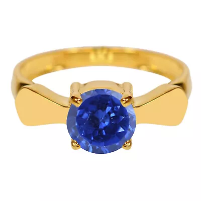 1.50Ct Round Shape 100% Natural Royal Blue Tanzanite Solitaire Ring In 14KT Gold • $255