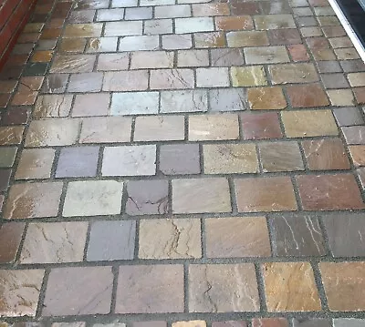 Universal Paving Raj Green Indian Sandstone Cobblestone Setts 40-60mm 9 SQM Pack • £449