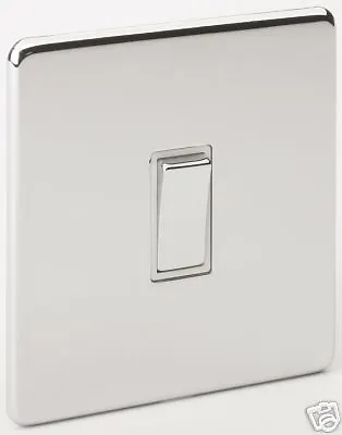 1 Gang Screwless Polished Chrome Light Switch 48589 • £4.95