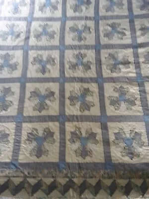 Vintage? Dresden Plate Handmade Quilt- Double 83 X 76 - Blue And White Pretty • $72