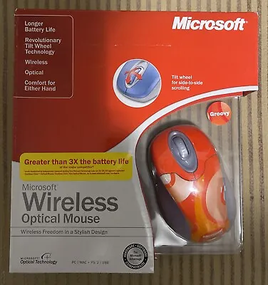 Microsoft Wireless Optical Mouse W/Tilt - Groovy Color USB - New/Factory Sealed • $35