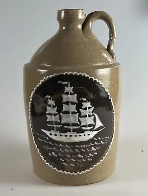 MARVIN BAILEY Southern Folk Art Pottery Slip Decorated Clipper Ship Edgefield • $350