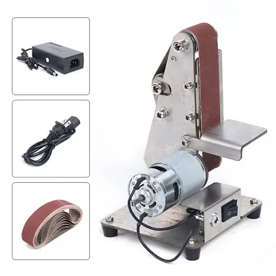 100W Mini Electric Belt Sander Belt Sander Cutter Polishing Grinding Machine DIY • $48.45