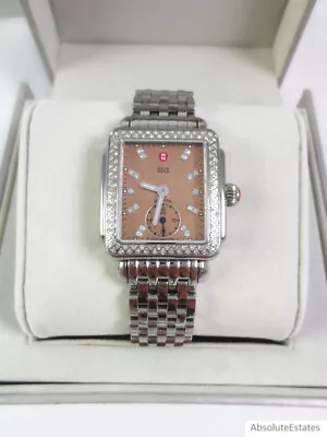 NEW Michele Deco 16 Mid Cocoa Blush Silver Diamond Watch  MW06V01A1068 NIB NWT • $1229.99