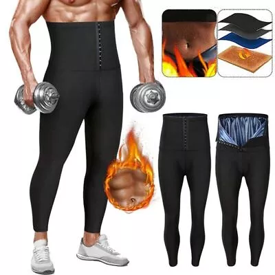 Mens Gym Thermo Tights Sweat Sauna Shorts Slim Body Shaper Pants For Weight Loss • $7.18