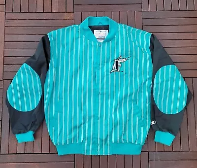 Vintage 90s Starter Miami Marlins Baseball Teal Blue Letterman Jacket Mens Sz Xl • $148.95