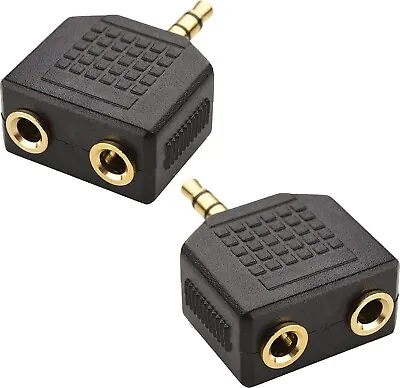 3.5mm MINI STEREO JACK PLUG TO 2 3.5MM SOCKETS HEADPHONE ADAPTOR SPLITTER • £4.40