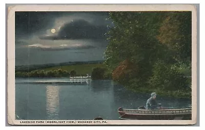 Night View Lakeside Park MAHANOY CITY PA Schuylkill County Postcard • $4.99