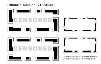 ULTIMATE SOLDIER 1/18 ME 109 & STUKA - 8 TAIL STICKER DECALS - 1/18 Models • $15