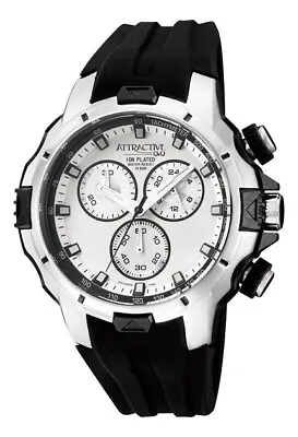 Q&Q By Citizen Attractive Men's Chronograph Watch White Dial  Black Strap DGJ004 • $49.99