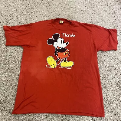 XL Vintage Velva Sheen Red Walt Disney Florida Mickey Mouse T-Shirt X-Large • $16