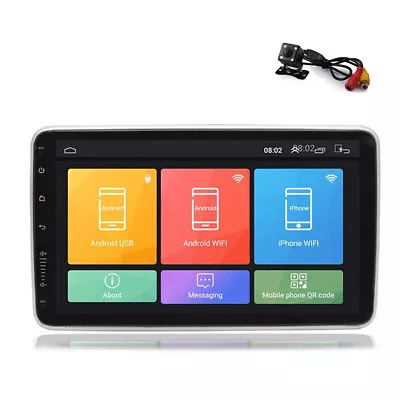 Double Din 10.1in Android 9.1 Car FM Stereo Radio MP5 Player GPS Sat Nav Camera • £149.30