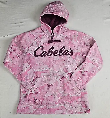 Cabela's Women's Size S Pullover Hoodie Kangaroo Pocket Sweatshirt Pink Camo • $18.99