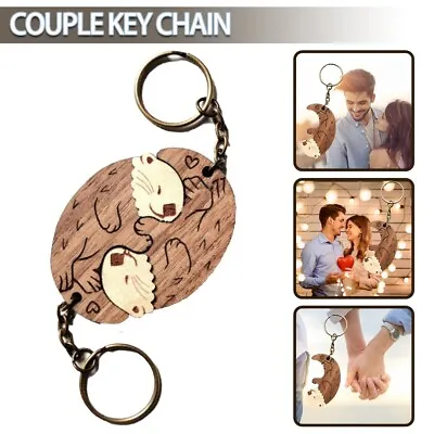 $4.65 • Buy Otter Couple Keyrings Matching Puzzles Keychain For Valentines Day Birthday Gift