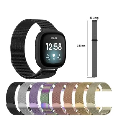 $19.43 • Buy Metal Milanese Magnetic Bracelet Strap For Fitbit Versa 3/Sense Wristwatch Band