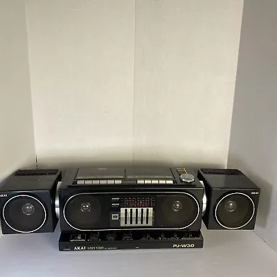 Vintage Akai PJ-W30 Boombox Portable Stereo Radio Tested Works 1980 RETRO • $145.36