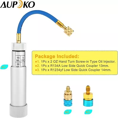 Aupoko AC Oil Injector Kit R134A Oil Injector With R1234YF Coupler New • $29.99