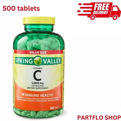 Spring Valley 1000 Mg Vitamin C With Rose Hips 500 Tablets • $16.99