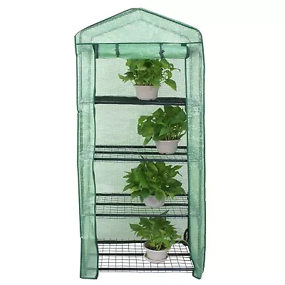 4 Tiers Mini Greenhouse Freestanding Plant Growing Storage Shelves W/ Cover • $36.58