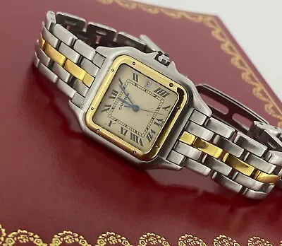 Cartier Panthere Jumbo One Row In Gold Two-Tone 30mm Quartz Mens' Watch C2000's • $5650