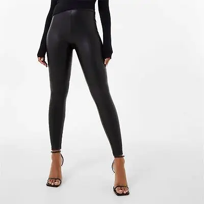 Jack Wills Womens Faux Leather Leggings Activewear Training Sports Bottoms • £25